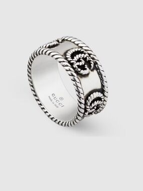 GUCCI MARMONT WIDE GG SILVER RING